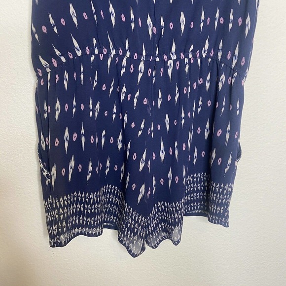 Joie Kayture Embroidered Silk Navy Romper S - Picture 10 of 11